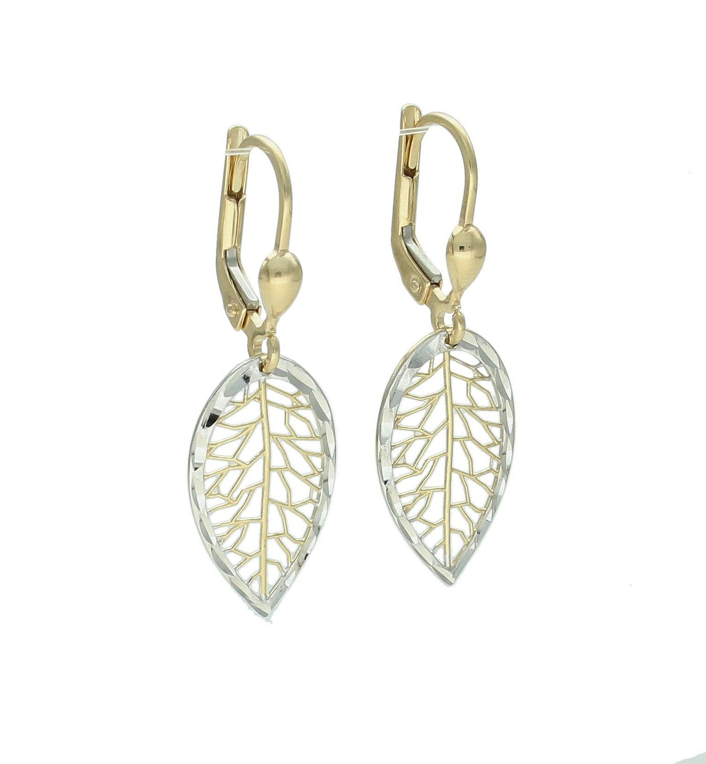 Kolczyki złote liść ażurowy próba 375, KL 8809 375 (2).jpg